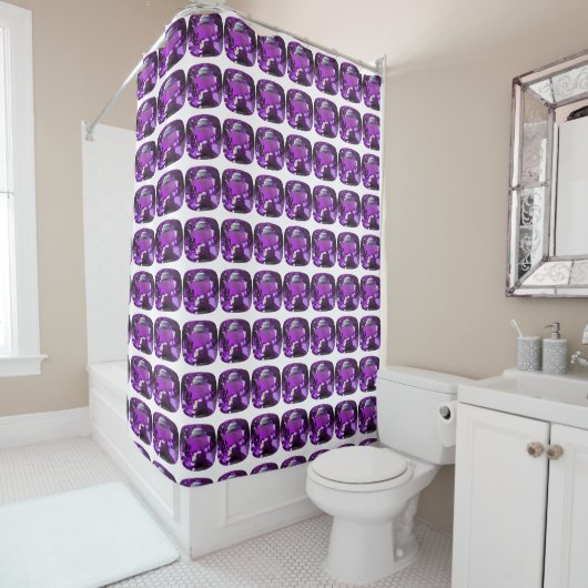パープル柄 シャワーカーテン (インサイチュ)