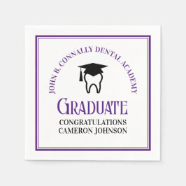 パープル歯科学校カスタム卒業式パーティー スタンダードカクテルナプキン