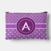 パープル水玉模様クローバー アクセサリーポーチ (正面)