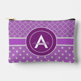 パープル水玉模様クローバー アクセサリーポーチ