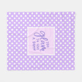 パープル水玉模様グラムガーリータイポグラフィトレンディーフェイク フリースブランケット (正面(横))