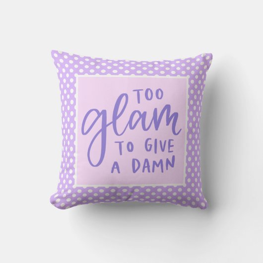 パープル水玉模様グラムガーリータイポグラフィトレンディー クッション (正面)