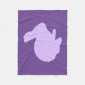 パープル水玉模様シルエットバニーフリースブランケット フリースブランケット (正面)