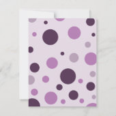パープル水玉模様バースデーパーティーハット招待状 招待状 (裏面)