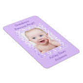 パープル水玉模様ベビー写真テンプレート磁石 マグネット (右側)