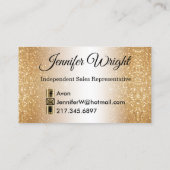 パープル水玉模様リップ&金ゴールド 名刺 (裏面)