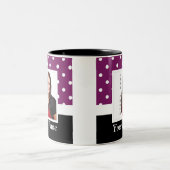 パープル水玉模様写真テンプレート ツートーンマグカップ (中央)