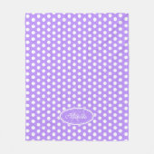 パープル水玉模様名前をカスタムするプレート毛布 フリースブランケット (正面)