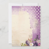 パープル水玉模様女子50誕生日 招待状 (裏面)