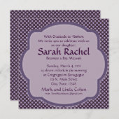 パープル水玉模様招待状 招待状 (正面/裏面)