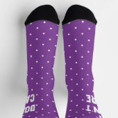 パープル水玉模様「私は気にない」ソックスおもしろい ソックス (上部)