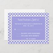 パープル水玉模様RSVPポストカード インビテーションポストカード (正面/裏面)