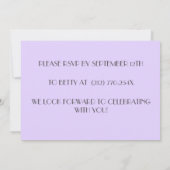 パープル洗練された赤ワインの誕生日招待状 招待状 (裏面)