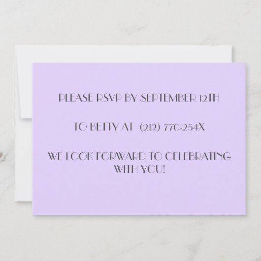 パープル洗練された赤ワインの誕生日招待状 招待状 (裏面)