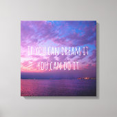 パープル海サンセットフォトドリームドゥIt引用文 キャンバスプリント (正面)