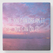 パープル海サンセットフォトドリームドゥIt引用文 ストーンコースター (正面)