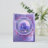 パープル海マーメイドはがき ポストカード (スタンド正面)