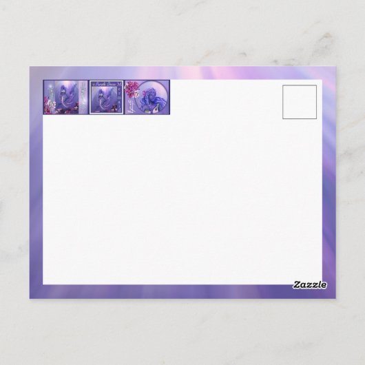 パープル海マーメイドはがき ポストカード (裏面)