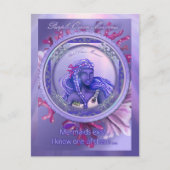 パープル海マーメイドはがき ポストカード (正面)