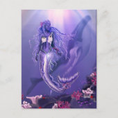 パープル海マーメイドはがき ポストカード (正面)