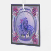 パープル海マーメイドガラスオーナメント ガラスオーナメント (正面左)