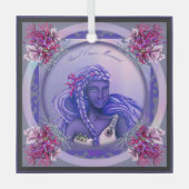 パープル海マーメイドガラスオーナメント ガラスオーナメント (正面)