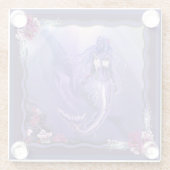 パープル海マーメイドガラスコースター ガラスコースター (裏面)