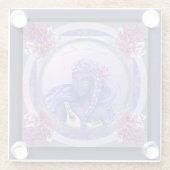 パープル海マーメイドガラスコースター ガラスコースター (裏面)