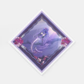 パープル海マーメイドナプキン スタンダードランチョンナプキン (角)