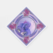 パープル海マーメイドナプキン スタンダードランチョンナプキン (角)