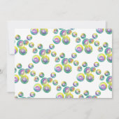 パープル海マーメイドバブル誕生日プールパーティー 招待状 (裏面)