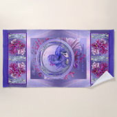 パープル海マーメイドビーチタオル ビーチタオル (正面)