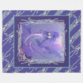 パープル海マーメイドフリースブランケット フリースブランケット (正面(横))