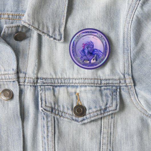 パープル海マーメイドボタン 缶バッジ (インサイチュ)