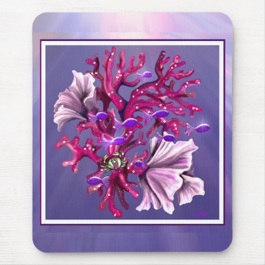 パープル海マーメイドマウスパッド マウスパッド (正面)