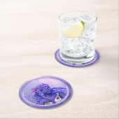 パープル海マーメイド紙コースター ラウンドペーパーコースター (インサイチュ)