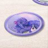 パープル海マーメイド紙コースター ラウンドペーパーコースター (アングル)