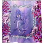 パープル海人魚 シャワーカーテン (正面)