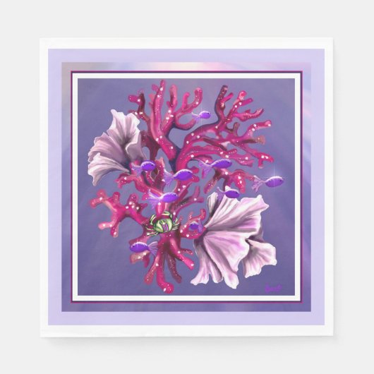 パープル海人魚 スタンダードランチョンナプキン (正面)