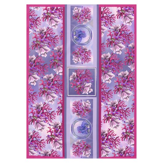 パープル海人魚 テーブルクロス (正面)