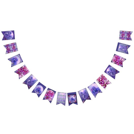 パープル海人魚 バンティングフラッグ (全)