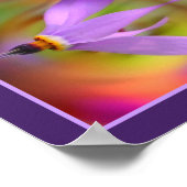 パープル淡い色のフラワークローズアップ鏡抽象芸術 ポスター (角)