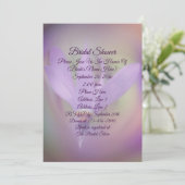 パープル淡い色のフラワーブライダルシャワー 招待状 (スタンド正面)