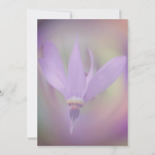 パープル淡い色のフラワーブライダルシャワー 招待状 (裏面)