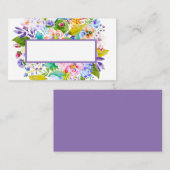 パープル淡い色のフローラロマン結婚ティック座席表 プレイスカード (正面/裏面)