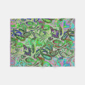 パープル淡い色のペイズリー フリースブランケット (正面(横))