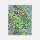 パープル淡い色のペイズリー フリースブランケット (正面)