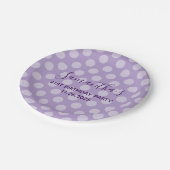 パープル淡い色の水玉模様21歳の誕生日 ペーパープレート (アングル)