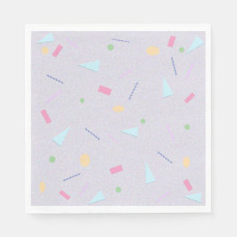 パープル淡い色の80sプリントナプキンス スタンダードランチョンナプキン