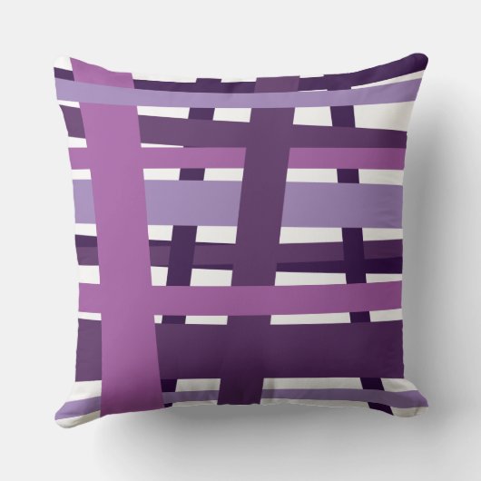 パープル熱狂するラインデザインレトロ装飾用クッション クッション (裏面)